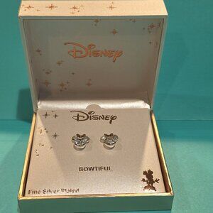 Disney Minnie Mouse Bowtiful Fine Silver Plated Earrings - NEW